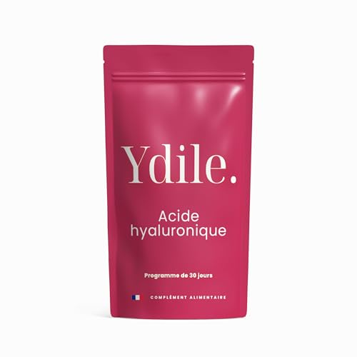 Acide Hyaluronique 100% Pur - Soutien Peau visage et corps - Action Anti-Age & Anti-Rides - 30 Gélules Vegan - Cure de 1 mois - Ydile - Fabriqué en France