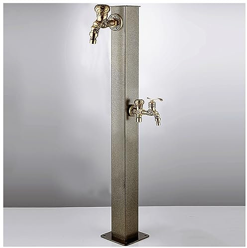 CCKUYT Fuente de Agua de Columna de jardín Independiente de Acero Inoxidable, Grifo de Columna de jardín, Fuente de Agua para Exteriores, Grifo de Patio, Patio