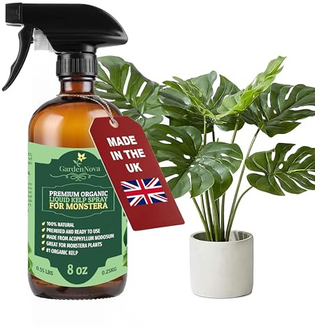 GARDENNOVA Professional Organic Liquid Kelp Spray for Monstera Plants - 8 oz - Ready-to-Use Fully Organic Seaweed & Kelp Fertilizer Mist