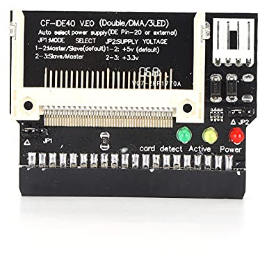 TICFOX Adaptador CF a IDE Interfaz Hembra de 40 Pines Unidad de Disco Duro Lector de Tarjetas Módulo convertidor Tarjeta de Memoria Flash compacta de 5 V a convertidor IDE para com