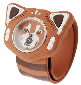 Mava Time Pals Roter Panda Slap Armanduhr für Kinder - analoge Silikon Slapwatch für Jungen & Mädchen, Tierdesign, Geschenkidee