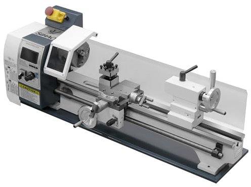 PEIXU Tornio per Metallo Professionale 1500W, Tornio da Banco 220x500 mm, Velocità Variabile 0-2500 RPM con Motore Spazzolato, Ideale per Tornitura, Taglio e Foratura