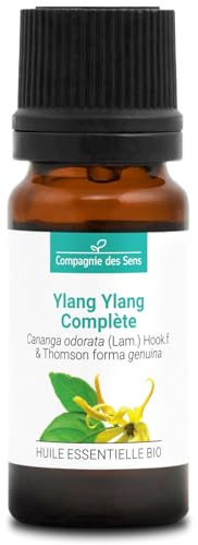 YLANG YLANG COMPLÈTE BIO - 10mL - Huile Essentielle de Qualité Premium - 100% Pure, Naturelle, garantie ChromaCert® - Chémotypée & Intégrale