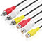 TNP Cavo di Prolunga RCA (3 m) - Adattatore Audio Video Composito 3RCA Doppio Connettore Jack Amplificatori Stereo da Maschio a Femmina Rosso/Bianco 2 Canali Lettori DVD e TV PC Desktop Laptop