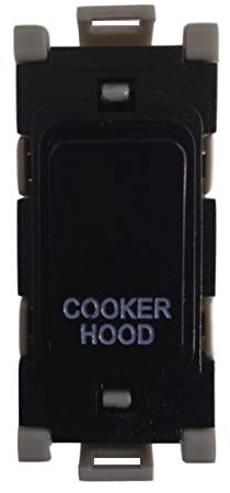 Deta G3560BK Grid Switch 20 Amp Double Pole Marked 'Cooker Hood' (Black)