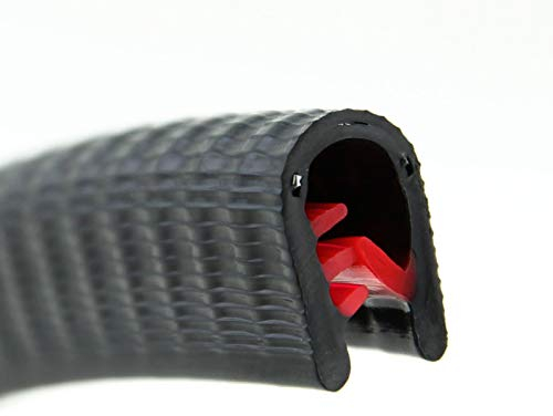 KS3-6S Kantenschutzprofil von SMI-Kantenschutzprofi - PVC Gummi Klemmprofil - Stahleinlage - Kantenschutz - Schwarz - einfache Montage, selbstklemmend ohne Kleber Klemmbereich 3-6 mm (5 m, Schwarz)