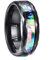 NUNCAD Wolfram Ring Damen Herren schwarz Ring mit Regenbogen Abalone-Muschel Mode Verlobung Ring for Patner Größe 62 (19.7)