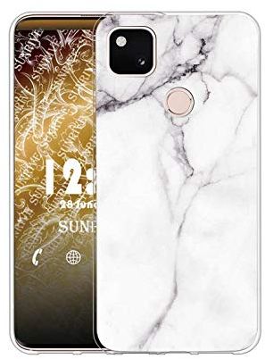 Sunrive Kompatibel mit ZTE Blade 10 Smart 2020 Hülle Silikon, Transparent Handyhülle Schutzhülle Etui Case (TPU Marmor Weißer)+Gratis Universal Eingabestift MEHRWEG