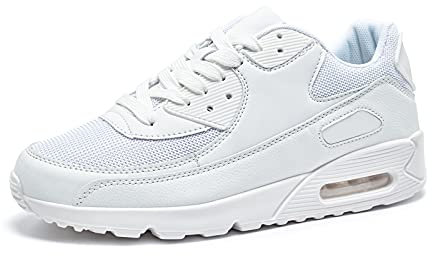 Scarpe da Ginnastica Donna Sportive Scarpe da Corsa Uomo Sneakers Scarpe Tennis Fitness Basse Running Scarpe da Allenamento Leggero Bianco EU40