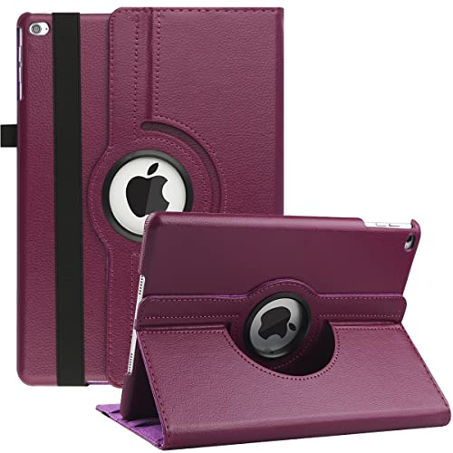 Funda para iPad Air 2/Air 1/iPad 9.7 5ª/6ª Generación (2017/2018) - Rotación de 360 Grados Carcasa con Función de Soporte y Auto-Reposo/Activación (Violeta)