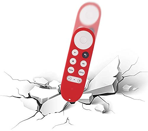 Funda para mando a distancia, funda protectora para mando a distancia, funda de silicona, funda de silicona antideslizante para mando a distancia Chromecast Google TV[Rojo]