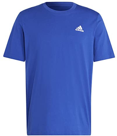 adidas Men's Essentials Single Jersey Embroidered Small Logo Tee, Semi Lucid Blue, XXL