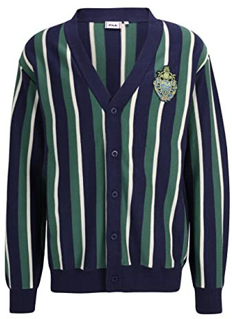 Fila Men Trabitz Knitted Cardigan - Blue Knitted Stripes - XL