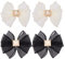 FINGERINSPIRE 2 Paar Tüll Schuhclip Mit Schleife Schwarz Weiße Schleife Schuhschnalle Mit Barockem Edelstein Abnehmbare Schuhdekorationen Brautschuhe High Heel Tasche Schärpe Dekorationsanhänger