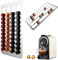 Porta Dispensador Guarda Capsulas para Nespresso,40,5x22cm Inoxidable Soporte Capsulas para Nespresso Vertuo,3M Cinta Adhesiva Soporte para Cápsulas de Café, para Almacenamiento de 40 Cápsulas Café