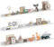 EXYGLO 120cm Lang Wandregal Weiß, Modern Schweberegal Bilderleiste für Wohnzimmer, Küche, Kinderzimmer, Arbeitszimmer oder Schlafzimmer, 3 Stück mit Verschiedenen Größen