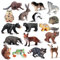 Bocguy Lot de 16 figurines miniatures d'animaux de la forêt et du safari, figurines décoratives, hibou, hérisson, renard, écureuil, ours, singes pour gâteau