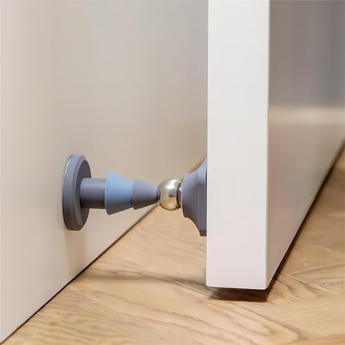 SZFUDIGO türstopper boden ,Neuer Anti-Kollision Silikon Türstopper ohne Stanzen, fest für Badezimmertür, starke magnetische stille Tür des Haushalts, Bodensaugung (Haze Blue)
