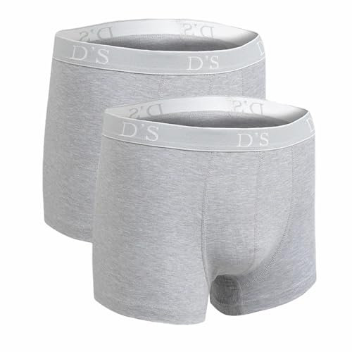 D'S DAMAT Boxershorts Herren (2-3-4-6) Multipack, Unterhosen Männer Bequeme Baumwolle, Atmungsaktive Unterwäsche Herren Multipack, Weiche Gummiband Retroshorts, Grau, Marineblau, Schwarz | XXL - Grau