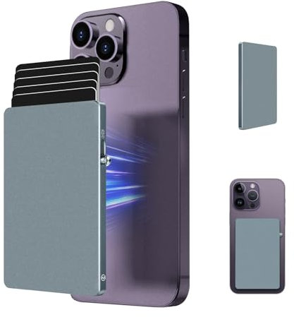 MPVWALT Magnetischer Kartenhalter für MagSafe-Wallet, Pop-Up schlanker Metall minimalistisches Kartenetui für das Telefon