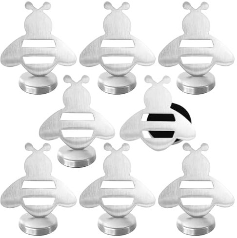 Augesak 8 Stück Tischdeckenbeschwerer Magnet Biene, Gardinenbeschwerer für Draußen, Tischdecken Gewichte Edelstahl Extra Schwer für Gardinen Duschvorhang Whiteboard Kühlschrank
