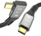 USB C for Thunderbolt 4 Cable 40Gbps 1.2M, Right Angle USB4 Braided Cable 90 Degree, 8K Display, 100W Charging, Compatible with Thunderbolt 4/3 USB4/3, for MacBook Pro External SSD eGPU 4FT