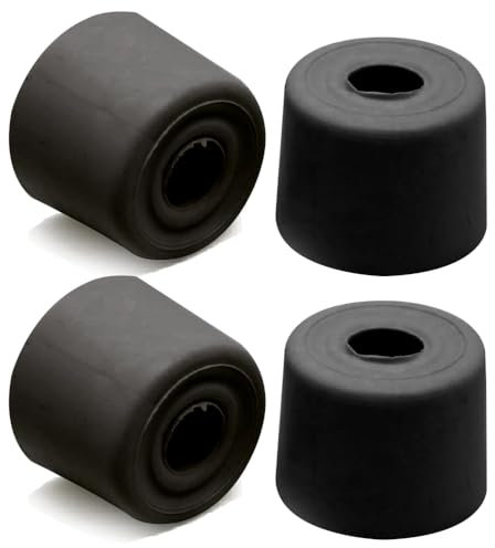 Concept4u 4 x Small Door Stop 28mm (1.1/8) Black Wall or Floor Mounted Rubber Door Stopper Bump Stop