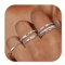 CASSIECA 5 Stück Silber Ringe für Frauen, Ringe Damen Silber Stack Ring Set mit Kubischer Zirkon Daumen Ring Fingerring Verlobung Versprechen Silberring Schmuck für Freundin Frau Mom Ringgröße 59
