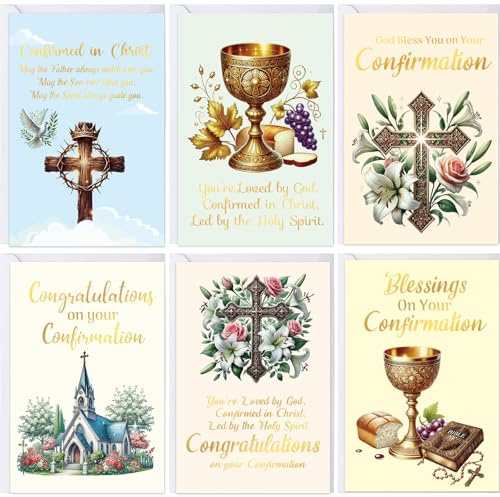 ceiba tree Confirmation Cards with Envelopes with Scripture Religious Christian Bible Verse 12 Packs Baptism Cards for First Communion