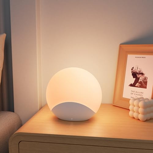 ipalmay LED Egg Light, USB Rechargeable Children's Night Light, 7 Colors Dimmable with Timer and Touch Control, Suitable for Bedside Sleep Lamps and Desk Decoration