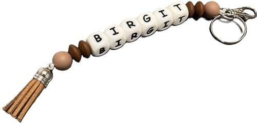 Generisch Personalisierter Schlüsselanhänger aus reinen Silikonperlen • BPA-frei • Name (max. 9 Buchstaben) • Handmade • Geschenk für Kinder & Erwachsene • Perlentwins