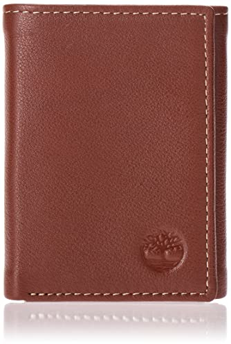 Timberland Portefeuille à Trois Volets en Cuir Fin Exclusif Blix, Cognac, Taille Unique Homme