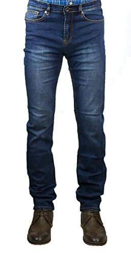 Cavani Men's Milano Stretch Jeans (Stonewash, UK 36S)