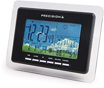 Precision Alarm Clock, Silver and Black, One Size