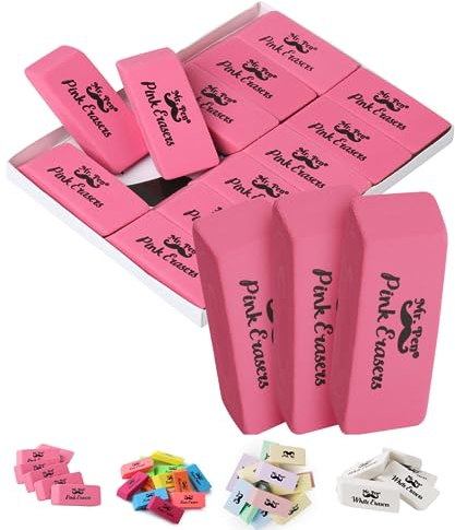 Mr. Pen Radiergummi, groß, Pink, 12 Stück
