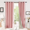 Deconovo 100% Blackout Faux Linen Curtains Eyelet Thermal Insulated Curtains for Living Room Blush Pink W46 x L90 One Pair