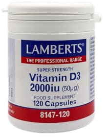 Lamberts Vitamin D3 2000iu – 50µg Cholecalciferol for Bone & Immune Support – Extra Strength – 120 Capsules
