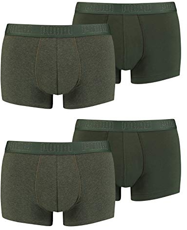 PUMA Herren Shortboxer Unterhosen Trunks 4er Pack, Wäschegröße:M, Artikel:-009 green Melange