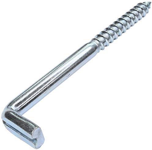 AERZETIX - C47889 - Lot de 20 - Crochet en forme de L Ø5.8x80mm - vis à bois fileté - gond à talon à visser - gond à visser piton équerre