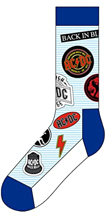 AC/DC Socken Icons Band Logo Nue offiziell Herren Blau (UK Size 7-11)