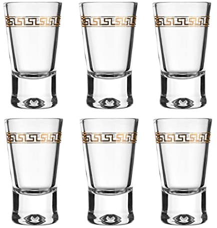 Glasmark KROSNO, 25ml, Set di 6 pezzi, Bicchiere da shot, Bicchiere da vodka, Set di bicchieri da shot, bicchieri per alcolici, Vetro di alta qualità, infrangibile