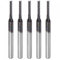 sourcing map End Mill CNC Router Bits, 1.7mm x 9mm 1/8 Shank Diamond Film Coated Carbide Engraving Bit Milling Cutter Right Hand for PCB Plastic Fiber Wood 5pcs