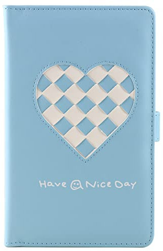 Cover PU Leather Photo Album Heart Weave 96 Pockets Book Compatible with Fujifilm Instax Mini 11 9 8 90 8+ 26 7s Instant Camera Film, Polaroid Snap Zip Z2300 PIC-300 Film (Blue)