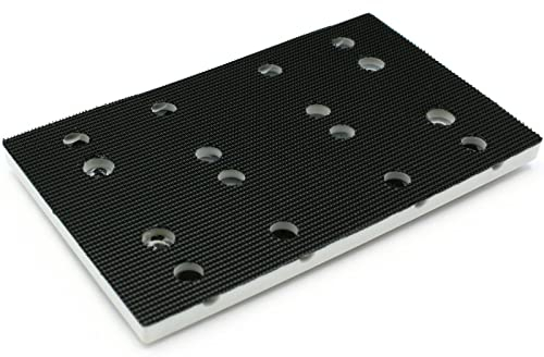 Oniissy Plateau de ponçage Professionnel 80x133 pour RTS 400 REQ, Noir, Patin de ponçage 133 x 80 mm, Patin de Protection Gris Acier, remplace la Feuille Abrasive