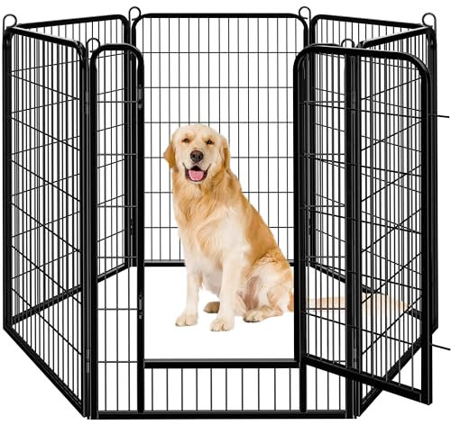 Yaheetech Lightweight Dog Playpen, 6 Panel 120cm Dog Fence Pet Exercise Pen Portable Puppy Play Pen Suitable for RV/Camping