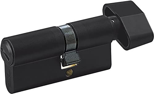 WC-Zylinder m. Drehknauf innen, 35,5/27,5 mm, Messing schwarz matt
