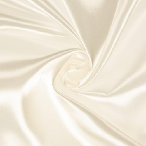 Mondo Tessuti Paneel aus weichem Satin, einfarbig, 100 x 150 cm (Elfenbein)