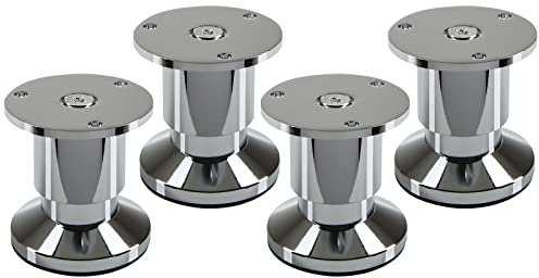 4er Set Möbelfüße Alpha verstellbar Sofafüße Chrom poliert, belastbar bis 250 Kg, Höhe: 50 mm von SO-TECH
