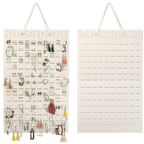 Ritte Porte Bijoux Mural Porte Boucle D'Oreille Presentoir Boucle D'Oreille Rangement Boucle D'Oreille Pour Broches, Colliers, Bagues, Pouvant Contenir Jusqu'À 300 Paires (Blanc)