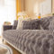 LINGKY Couch Überzug, Sofa Überzug 1/2/3/4 Sitzer L Form Sofa Cover Sofabezug Ecksofa, Universelle Sofaschoner rutschfest, Plüsch Sofa Sitzkissenbezug für Wohnzimmer (Dunkelgrau,90x120cm)